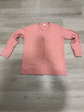 a new day Pink Cable-Knit Button Cardigan